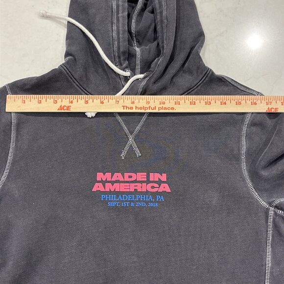 Abercrombie & Fitch X Made In America 2018 Merch Hoodie Sweatshirt USA Gray Sz S - Picture 9 of 12